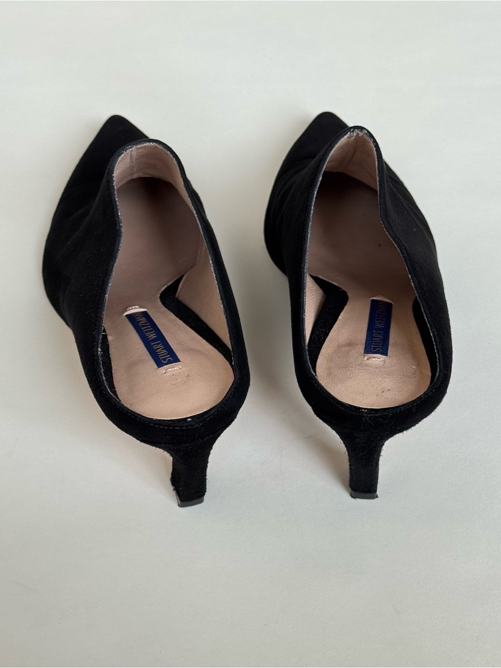 Stuart Weitzman Mira Black Suede Pointed Toe High Heel Mules - Size 6.5 - Picture 6 of 9